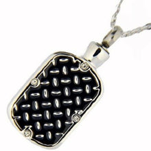 Load image into Gallery viewer, Stainless Steel Diamond Plate Dog Tag Cremation Urn Pendant w/20-inch Necklace