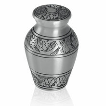 Load image into Gallery viewer, Small/Keepsake 4 Cubic Inches Pewter Vine Brass Cremation Urn for Ashes