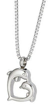 Load image into Gallery viewer, Dolphin Heart Pendant/Necklace Funeral Cremation Urn for Ashes
