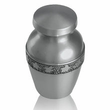Load image into Gallery viewer, Small/Keepsake 4 Cubic Inches Pewter Stars Brass Funeral Cremation Urn for Ashes