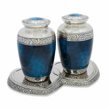 Load image into Gallery viewer, Companion 440 Cubic Inches 2 Adult Funeral Cremation Urns Set w/ Base For Ashes
