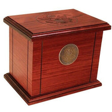 Load image into Gallery viewer, Large/Adult 225 Cubic Inch Wood Army Funeral Cremation Urn-Made in USA