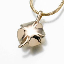 Load image into Gallery viewer, Gold Vermeil 4 Leaf Clover Memorial Jewelry Pendant Funeral Cremation Urn