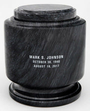 Load image into Gallery viewer, Large/Adult 215 Cubic Inches Black Estate Natural Marble Urn for Cremation Ashes