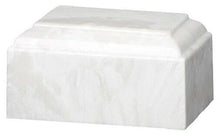 Load image into Gallery viewer, Small/Keepsake 22 Cubic Inch White Tuscany Cultured Marble Funeral Cremation Urn