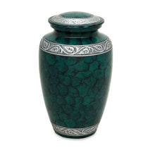 Load image into Gallery viewer, Set of Green Aluminum Funeral Cremation Urns for Ashes - Adult & 4 Keepsakes