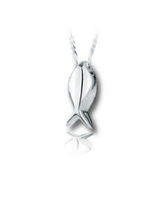 Load image into Gallery viewer, Sterling Silver Jesus Fish Funeral Cremation Urn Pendant for Ashes w/Chain