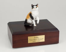 Load image into Gallery viewer, Calico Shorthair Cat Figurine Pet Cremation Urn Available 3 Diff Colors 4 Sizes