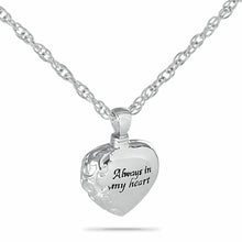 Load image into Gallery viewer, Always in my Heart Stainless Steel Pendant/Necklace Cremation Urn for Ashes