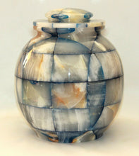 Load image into Gallery viewer, Large/Adult 220 Cubic Inch Triumph Onyx Blue Marble Cremation Urn for Ashes