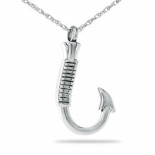 Load image into Gallery viewer, Small/Keepsake Fishing Hook Stainless Steel Pendant Funeral Cremation Urn