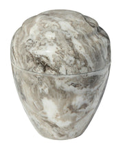 Load image into Gallery viewer, Small/Keepsake 18 Cubic Inch Beige Vase Cultured Marble Cremation Urn for Ashes