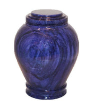 Load image into Gallery viewer, Embrace Blue Natural Marble Large/Adult Funeral Cremation Urn, 220 Cubic Inches
