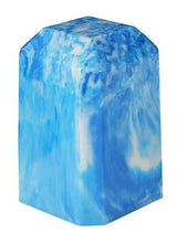 Load image into Gallery viewer, Small/Keepsake 36 Cubic Inch Sky Blue Square Cultured Marble Cremation Urn Ashes