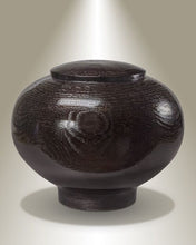 Load image into Gallery viewer, Peony Black Oak Wood Adult Funeral Cremation Urn, 220 Cubic Inches