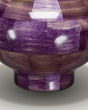 Load image into Gallery viewer, Peony Purple Poplar Wood Keepsake Funeral Cremation Urn, 20 Cubic Inches