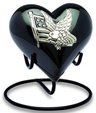 Load image into Gallery viewer, American Flag 3 Cubic Inches Heart Keepsake Funeral Cremation Urn For Ashes