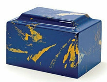 Load image into Gallery viewer, Classic Marble Blue/Gold Adult 210 Cu. In. Cremation Urn for Ashes, TSA Approved