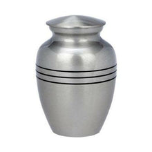 Load image into Gallery viewer, Small/Keepsake 87 Cubic Ins Classic Brass Pewter Funeral Cremation Urn for Ashes