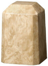 Load image into Gallery viewer, Small/Keepsake 36 Cubic Inch Creme Square Cultured Marble Funeral Cremation Urn