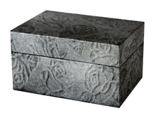 Load image into Gallery viewer, Small/Keepsake 90 Cubic Inch Metallic Black Chest Earthurn Cremation Urn Ashes