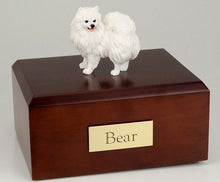 Load image into Gallery viewer, American Eskimo Min. Pet Funeral Cremation Urn Avail in 3 Diff Colors & 4 Sizes