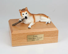 Load image into Gallery viewer, Husky, Red/White Stand Pet Cremation Urn Available in 3 Diff. Colors & 4 Sizes