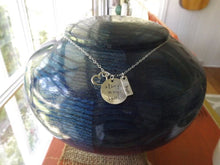 Load image into Gallery viewer, Peony Blue Oak Wood Infant/Child/Pet Funeral Cremation Urn, 90 Cubic Inches