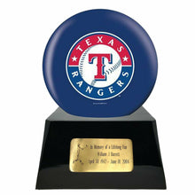 Load image into Gallery viewer, Large/Adult 200 Cubic Inch Texas Rangers Metal Ball on Cremation Urn Base