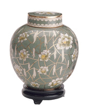 Load image into Gallery viewer, Small/Keepsake 40 cubic inches Pear Blossom Flower Cloisonne Cremation Urn