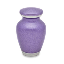 Load image into Gallery viewer, Set of Violet Aluminum Funeral Cremation Urns for Ashes - Adult & 4 Keepsakes