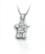 Load image into Gallery viewer, Sterling Silver Inukshuk Funeral Cremation Urn Pendant for Ashes w/Chain