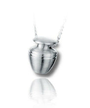 Load image into Gallery viewer, Sterling Silver Mini Mantel Funeral Cremation Urn Pendant for Ashes w/Chain