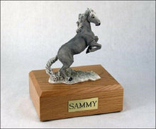 Load image into Gallery viewer, Horse Mustang Gray Figurine Funeral Cremation Urn Avail. 3 Diff Colors & 4 Sizes