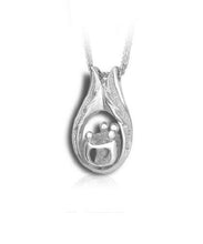 Load image into Gallery viewer, Sterling Silver 2 Adults & 2 Children Funeral Cremation Urn Pendant w/Chain