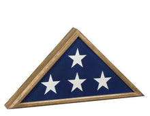 Load image into Gallery viewer, Vintage Oak Veteran Flag Case for 5' X 9.5' Flag, Cremation Urn Base Available
