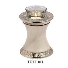 Load image into Gallery viewer, Small/Keepsake 20 Cubic Inch Brass Baroque Pearl Tealight Cremation Urn