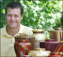 Load image into Gallery viewer, Trinity Infant/Child/Pet Wood Funeral Cremation Urn, 75 Cubic Inches