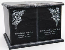 Load image into Gallery viewer, Extra Large 420 Cubic Inches Black Natural Marble Companion Cremation Urn