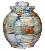 Load image into Gallery viewer, Large/Adult 220 Cubic Inch Triumph Onyx Blue Marble Cremation Urn for Ashes