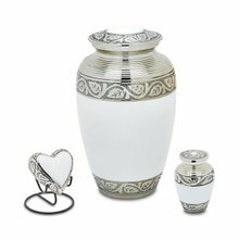 Load image into Gallery viewer, Grecian White 3 Cubic Inches Small/Keepsake Funeral Cremation Urn for Ashes