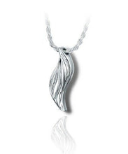 Load image into Gallery viewer, Sterling Silver Sand Dune Horn Funeral Cremation Urn Pendant for Ashes w/Chain