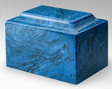 Load image into Gallery viewer, Classic Marble Blue 100 Cubic Inches Cremation Urn For Ashes, TSA Approved