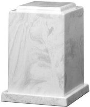 Load image into Gallery viewer, Large 225 Cubic Inch Windsor Elite White Cultured Marble Cremation Urn for Ashes