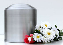 Load image into Gallery viewer, Large/Adult 187 Cubic Inch Hand-Spun Aluminum Funeral Cremation Urn for Ashes