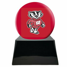 Load image into Gallery viewer, Large/Adult 200 Cubic Inch Wisconsin Badgers Metal Ball on Cremation Urn Base