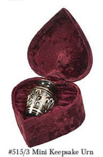 Load image into Gallery viewer, Black and Gold Color, Brass Funeral Cremation Urn Keepsake w. Velvet Heart Box