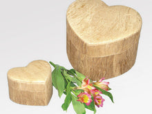 Load image into Gallery viewer, Biodegradable,Wood-Grain Adult/Large Heart Funeral Cremation Urn, 200 Cubic Inch