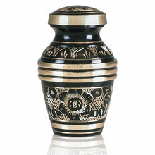 Load image into Gallery viewer, Small/Keepsake 4 Cubic Ins Royal Garden Brass Funeral Cremation Urn for Ashes