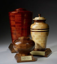 Load image into Gallery viewer, Peony Black Oak Wood Infant/Child/Pet Funeral Cremation Urn, 90 Cubic Inches